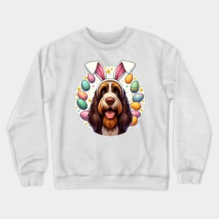 Spinone Italiano Welcomes Easter with Bunny Ears Crewneck Sweatshirt